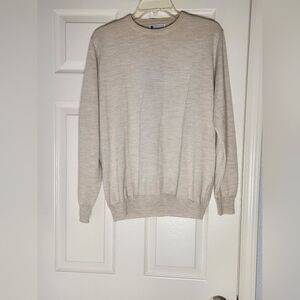 Ederman XL Cream WOOL Blend Knit Longsleeves Made In Italy Women's Sweater